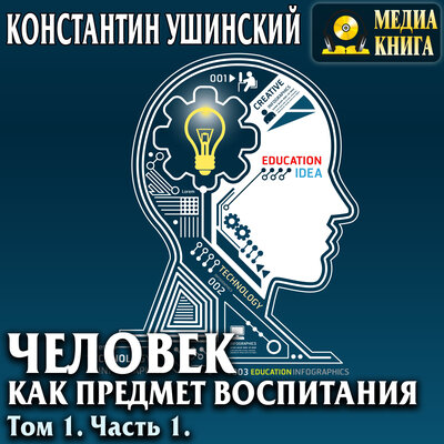 Обложка: Константин Ушинский. «Человек как предмет воспитания.  Опыт педагогической антропологии. Том 1. Часть 1.»